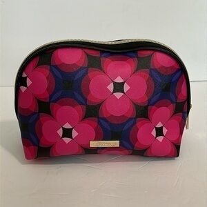TRINA TURK MULTICOLOR FLORAL PRINT COSMETIC BAG MAKEUP BAG NWOT